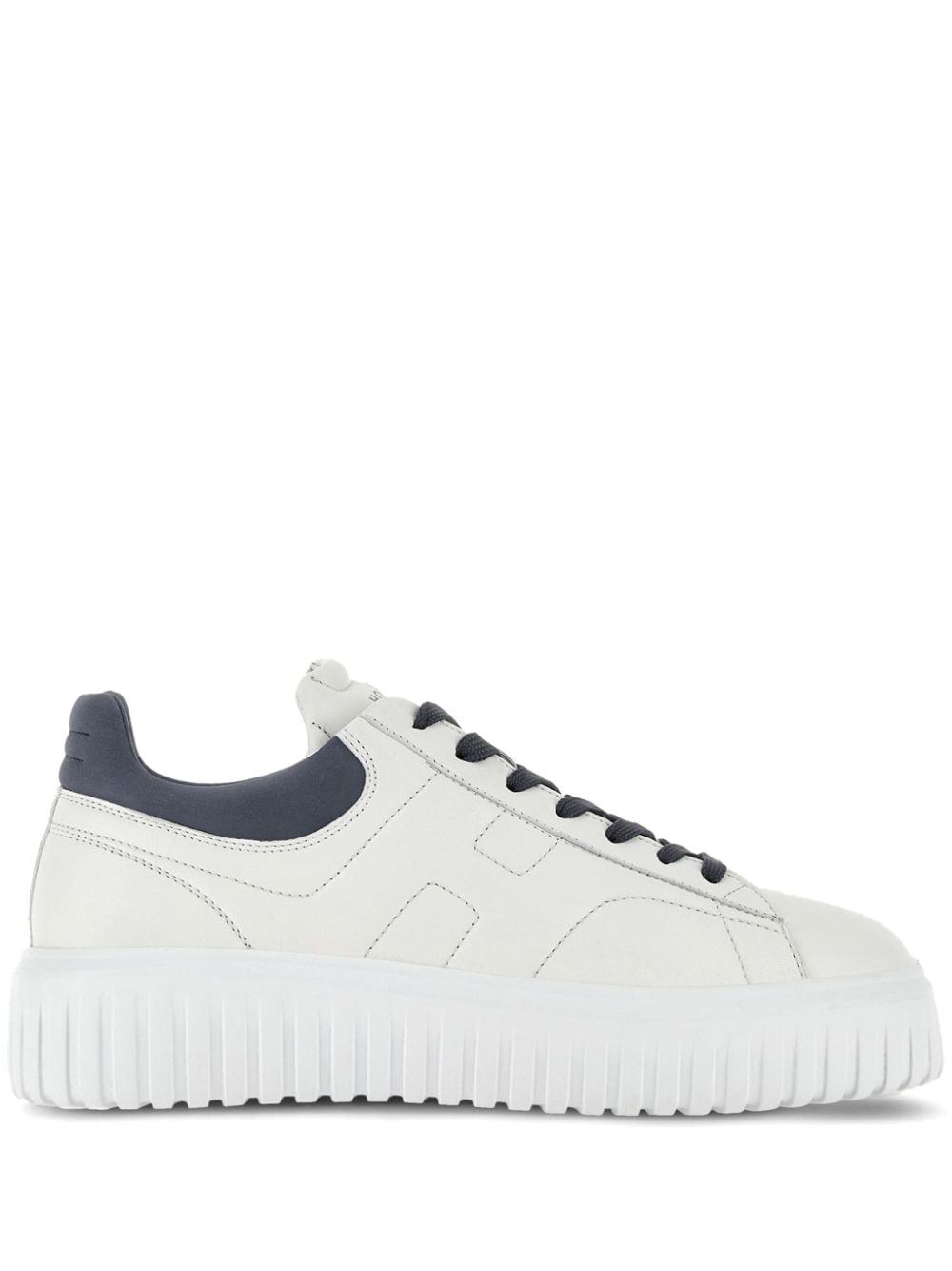 Shop Hogan H-stripes Lace-up Sneakers In White