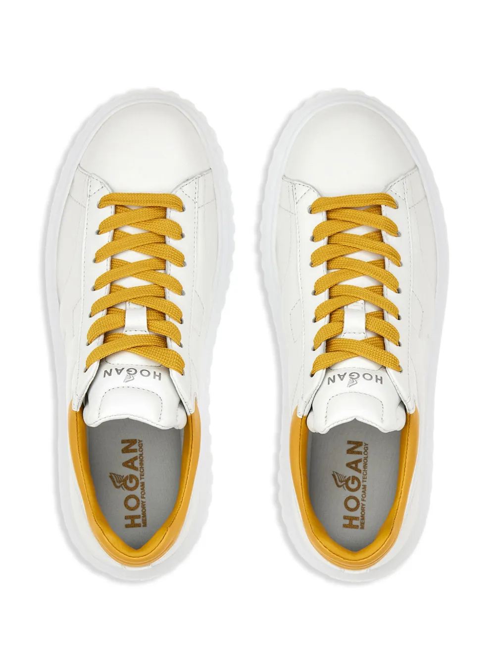 Shop Hogan H-stripes Low-top Platform Sneakers In White