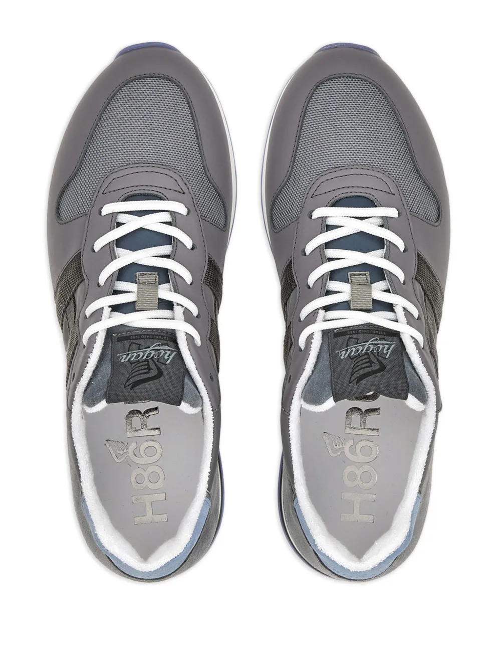 Hogan H383 Panelled Lace-up Sneakers In Grey