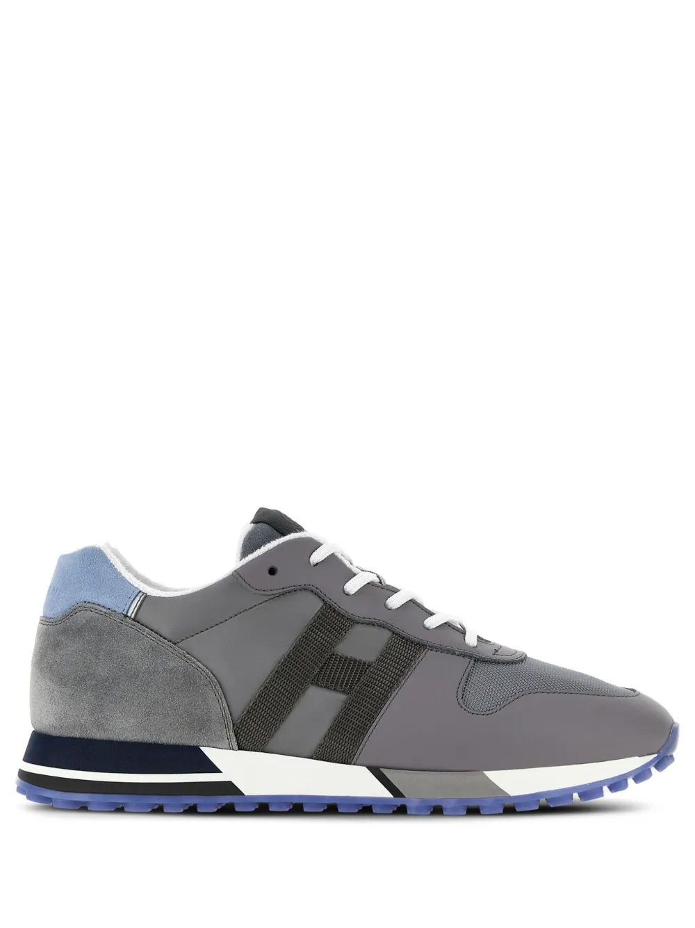 Hogan H383 Panelled Lace-up Sneakers In Grey