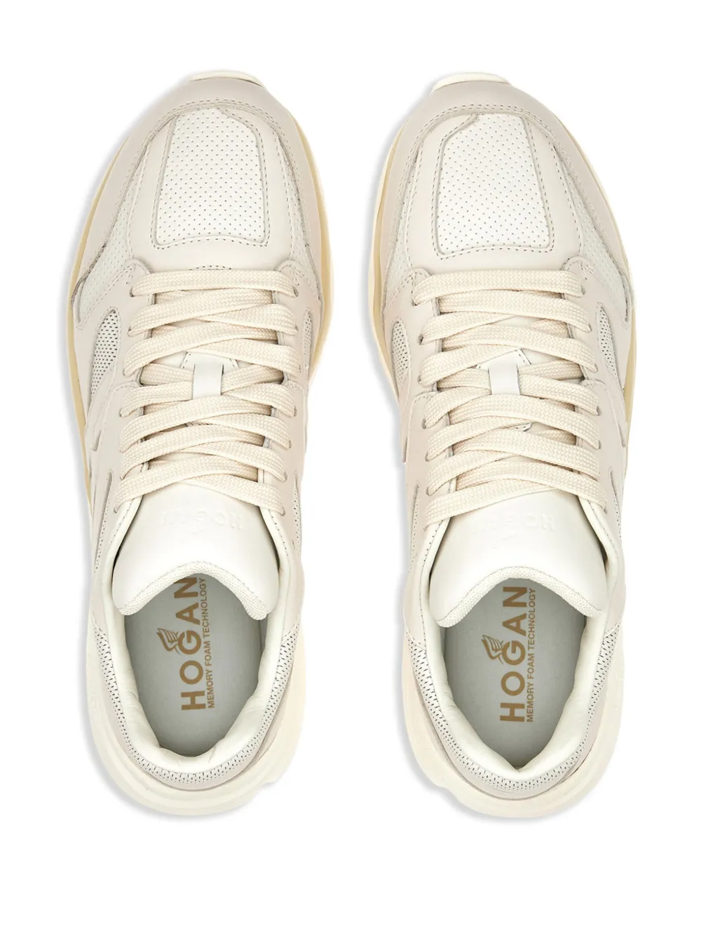 Shop Hogan H665 Panelled Sneakers In Nude