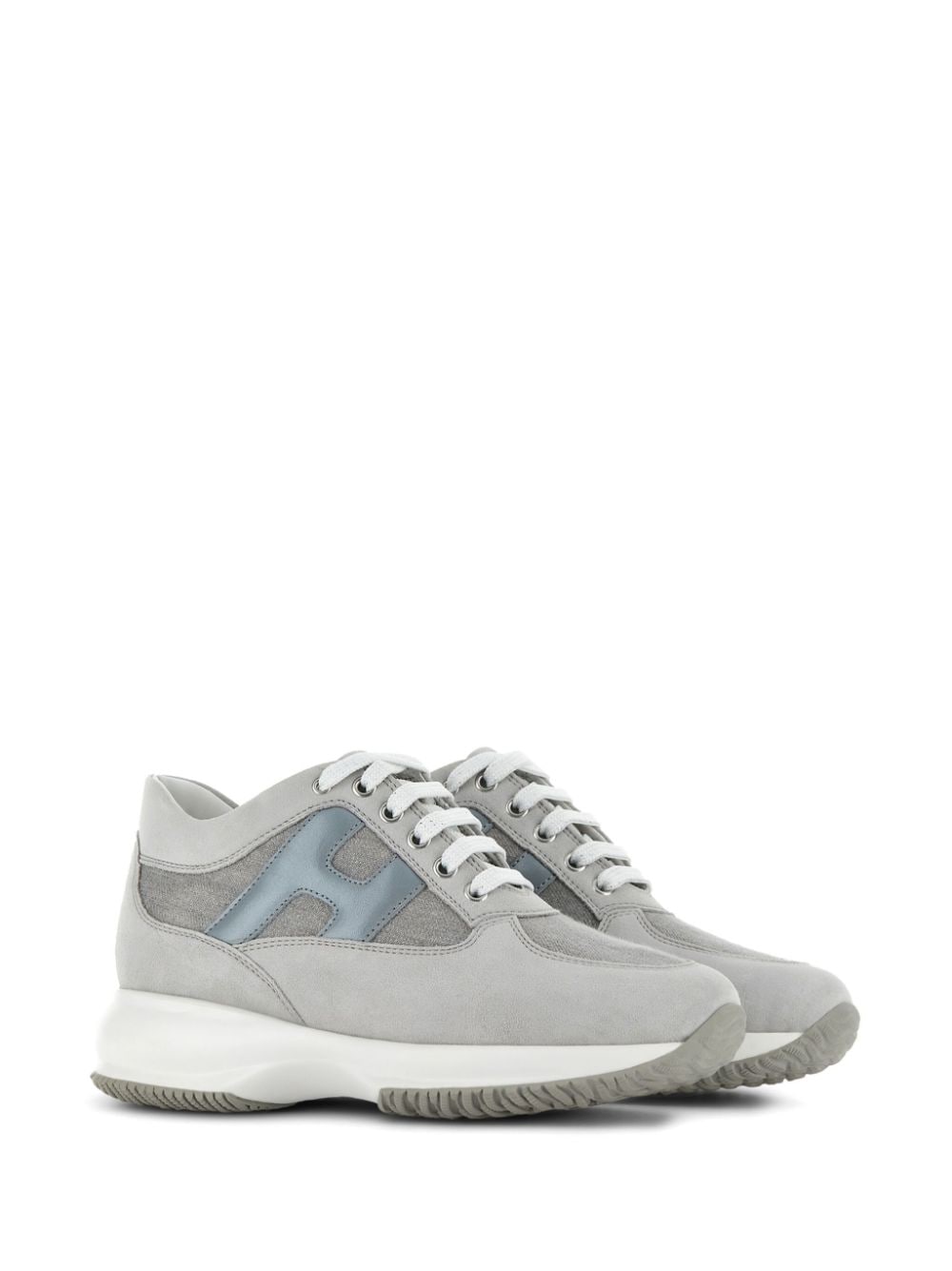 Shop Hogan Interactive Logo-embossed Sneakers In Grey