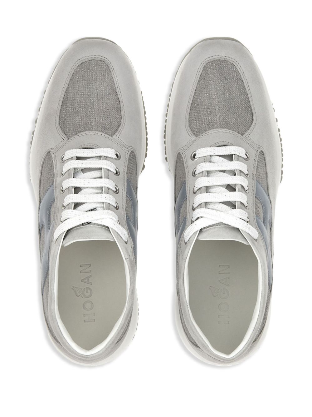 Shop Hogan Interactive Logo-embossed Sneakers In Grey