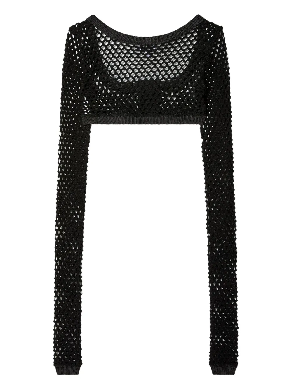 Vaquera Fishnet Cardigan In Black