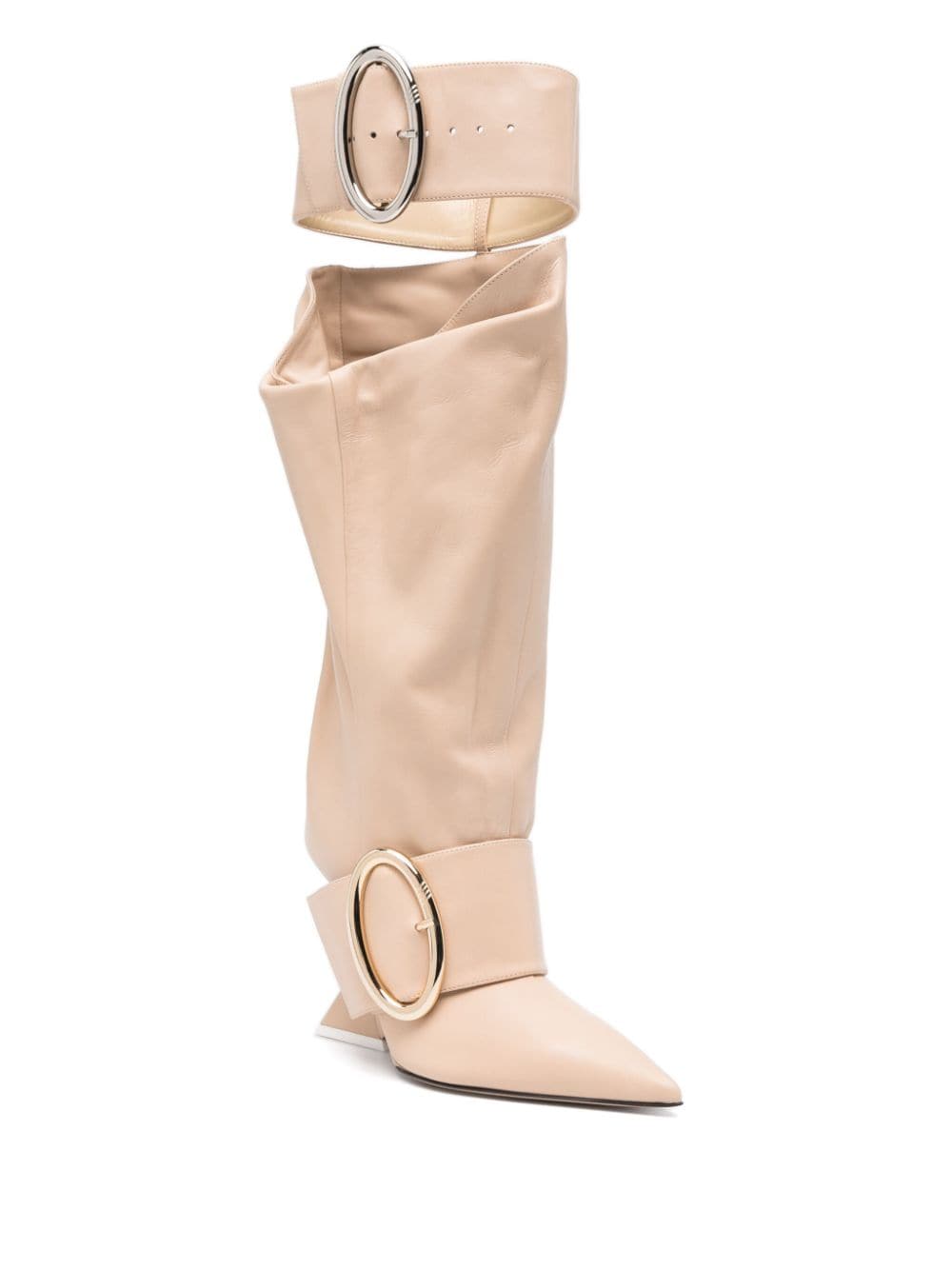 The Attico Dada Slouchy 108mm leather boots - Beige