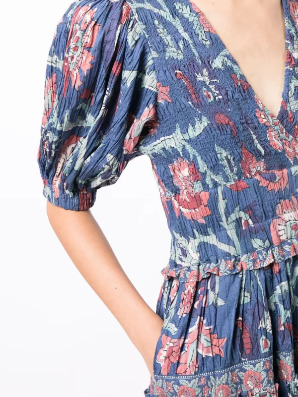 Sea Rory Puff-Sleeve Minidress - Blue