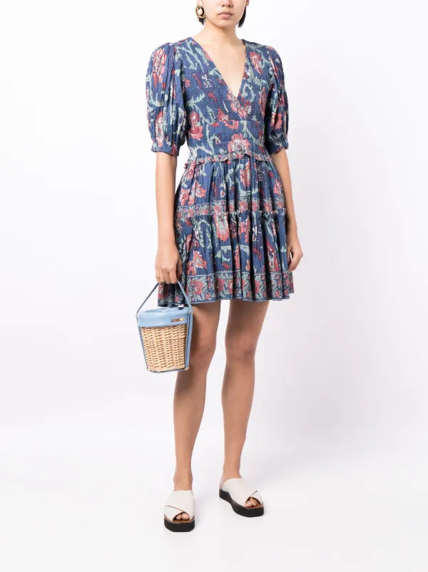 Sea Rory Puff-Sleeve Minidress - Blue