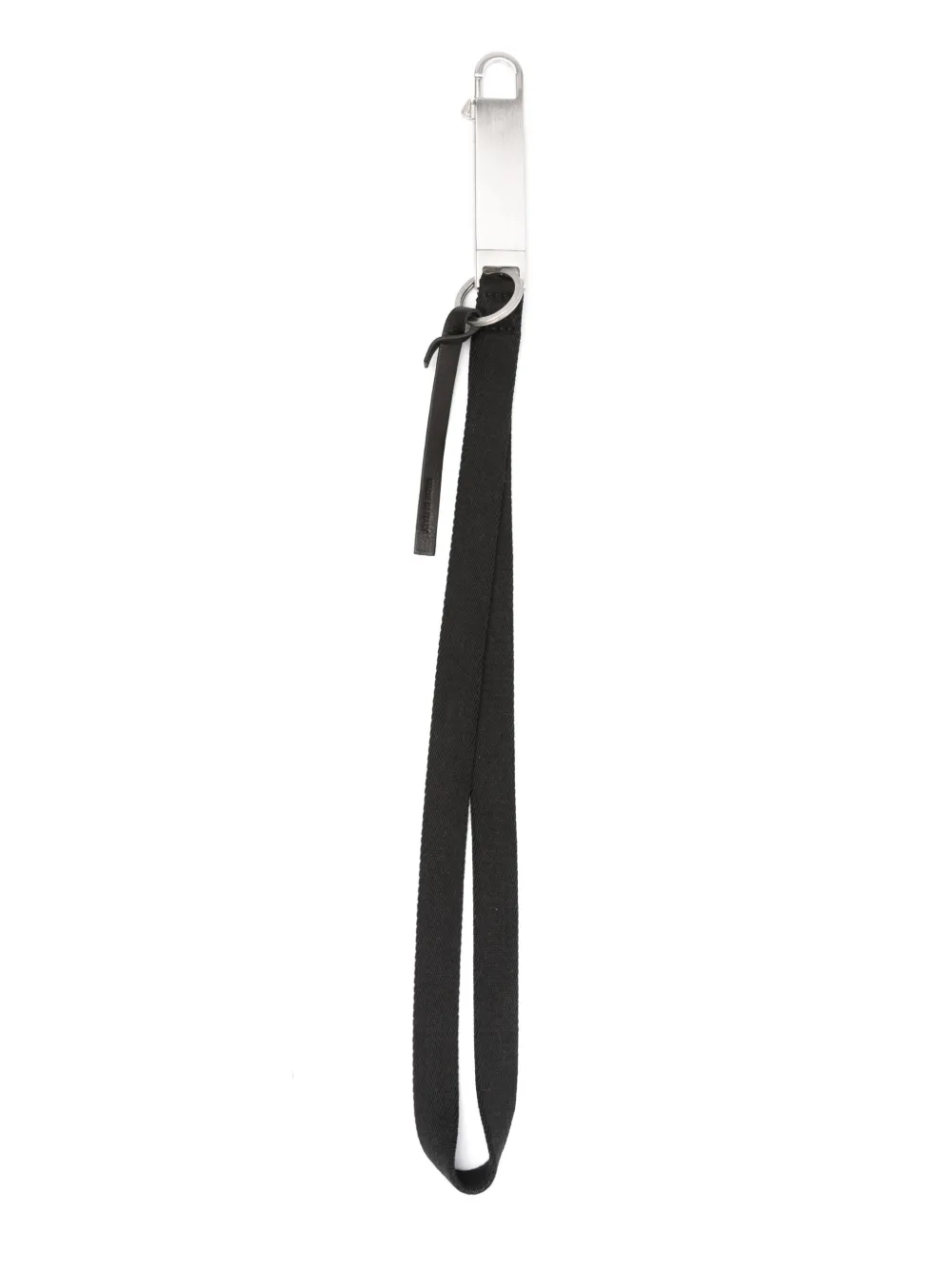 Rick Owens Lobster-clasp Cotton Keychain In Black