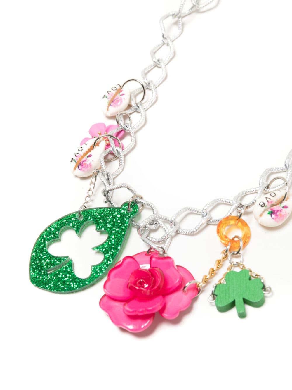 Shop Amir Slama Rose-pendant Chain-link Necklace In Metallic