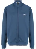 BOSS logo-embroidered zip-up jacket - Blue