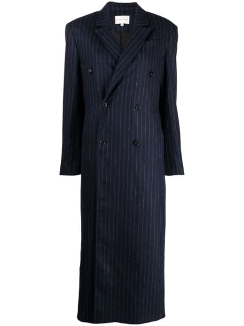 Loulou Studio pinstripe double-breasted coat