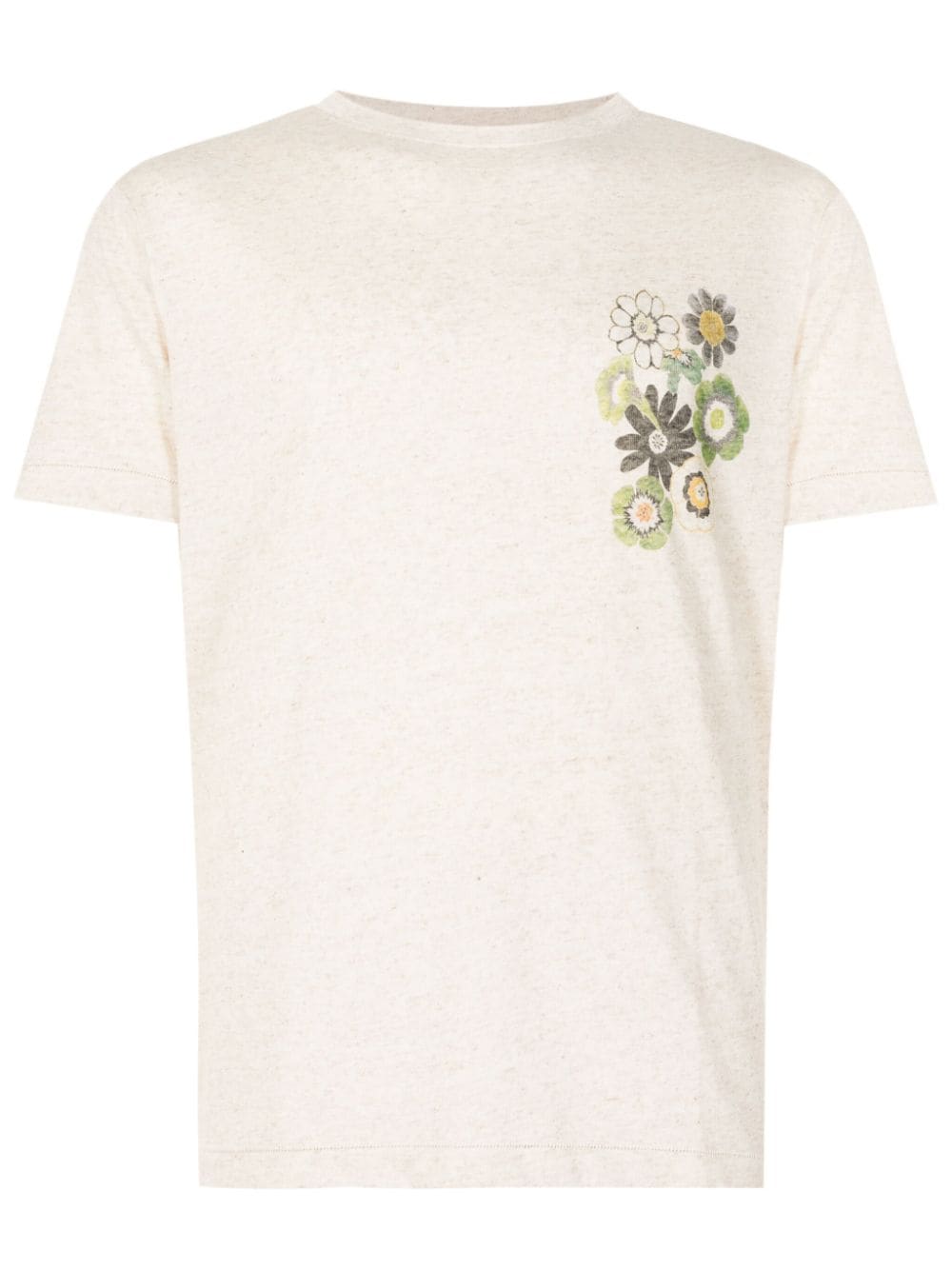 Osklen T-shirt met bloemenprint en ronde hals Beige