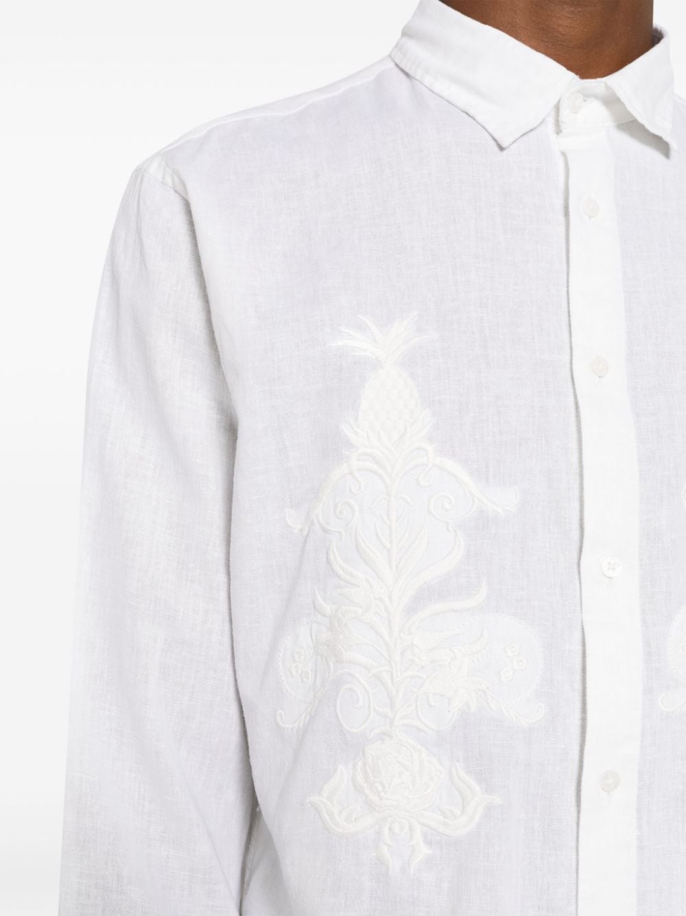 Osklen Overhemd met borduurwerk en lange mouwen Wit