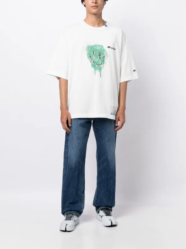 Maison MIHARA YASUHIRO Smiley face-print Cotton T-Shirt - Farfetch