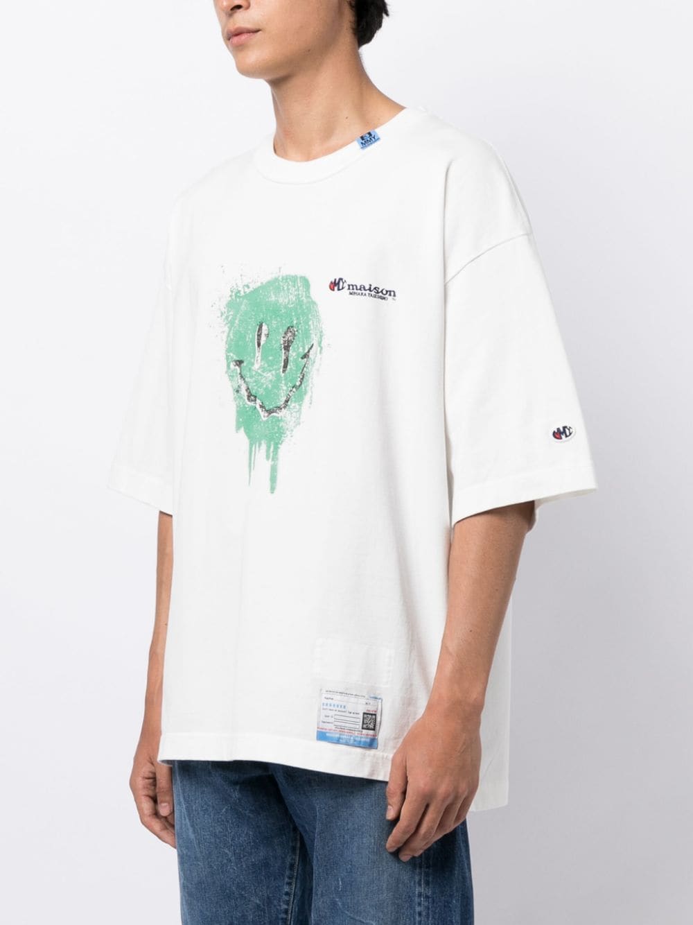 Maison Mihara Yasuhiro Smiley face-print Cotton T-Shirt - Farfetch