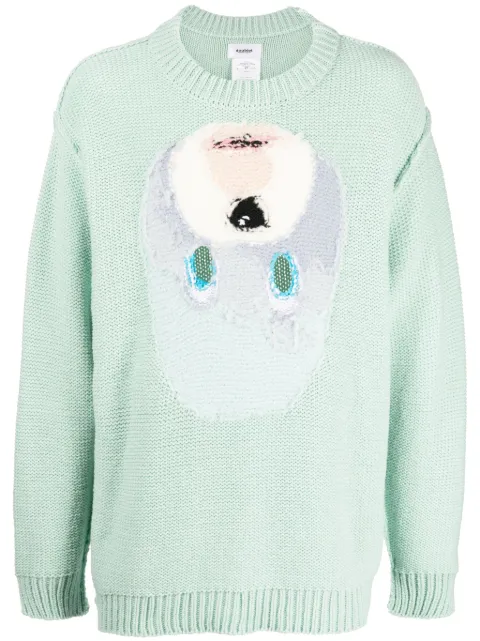 Doublet intarsia-knit cut-out jumper