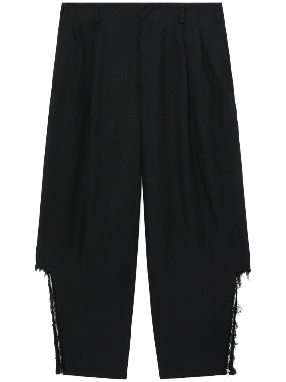 Black Comme Des Garçons High-waisted Drop-crotch Trousers In Black