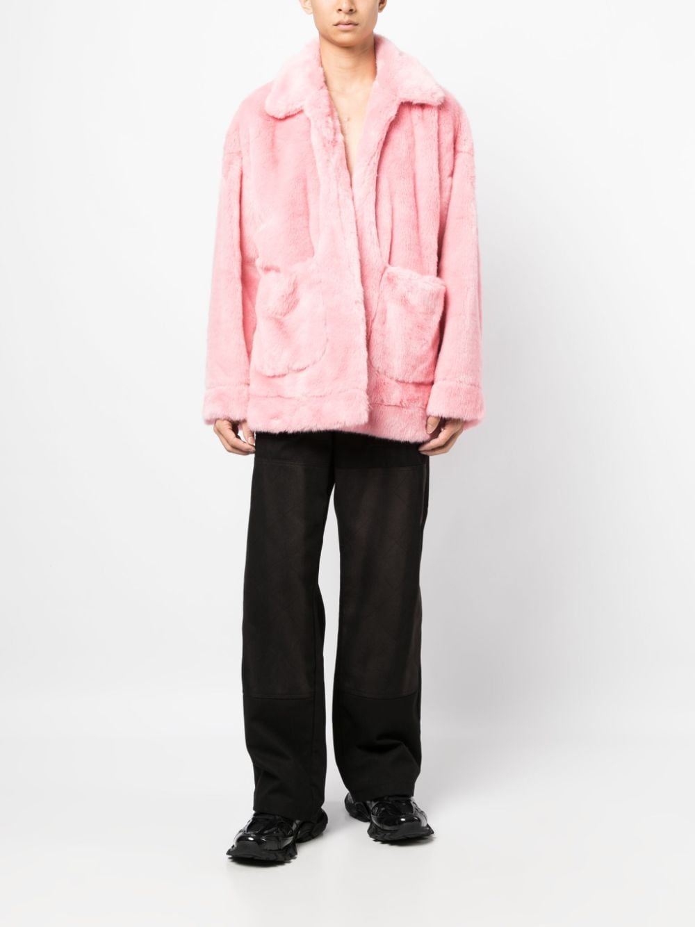 Doublet Jack met imitatiebont - Roze