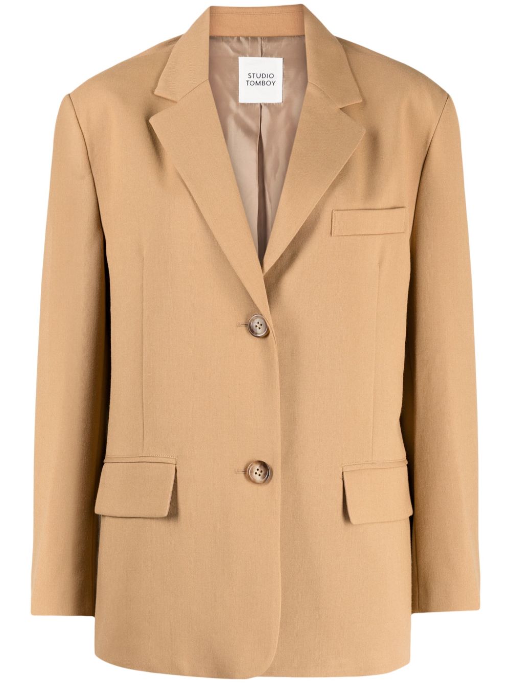 Studio Tomboy Notched-lapels Single-breasted Blazer In Brown