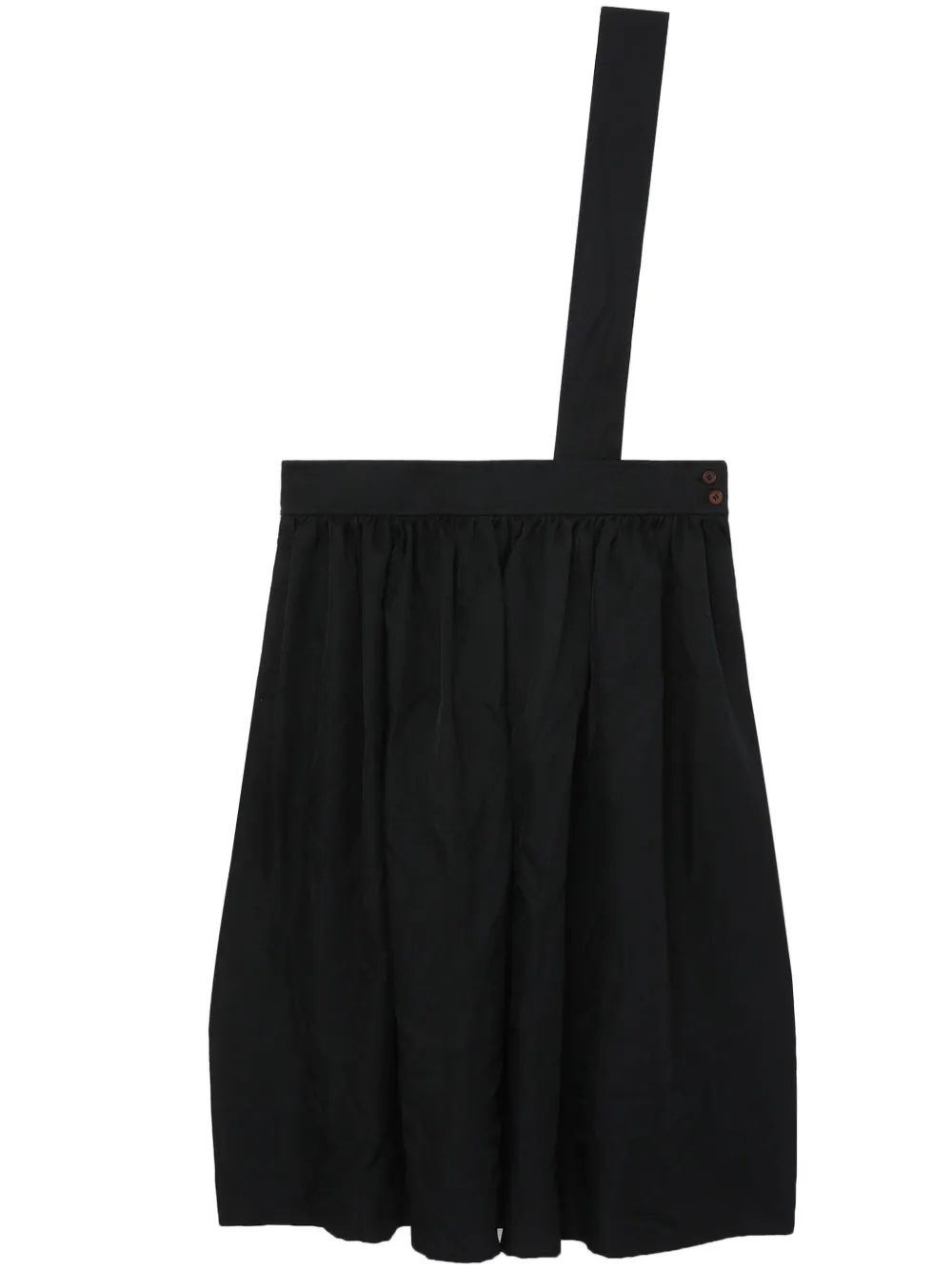 BLACK COMME DES GARÇONS SINGLE SHOULDER-STRAP DRAPED SKIRT