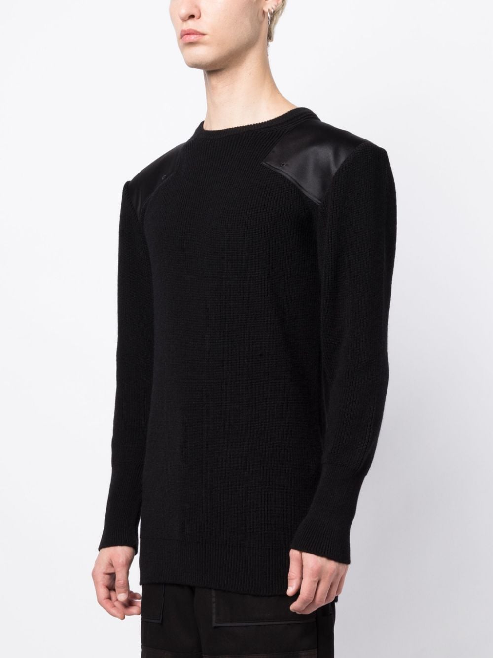 Shop Alyx Contrasting-patches Ribbed-knit Jumper In Black