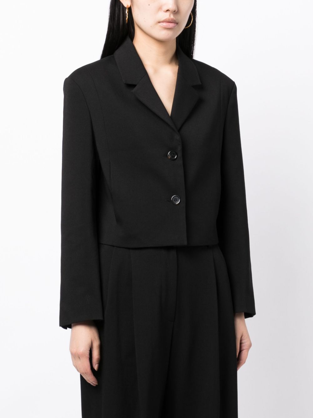 Studio Tomboy Notched Lapels Cropped Blazer Black Farfetch