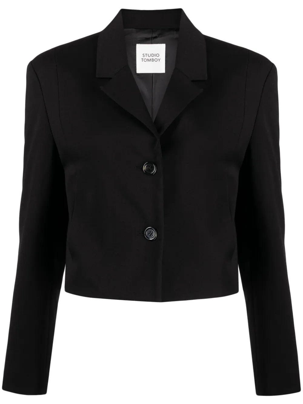 notched-lapels cropped blazer