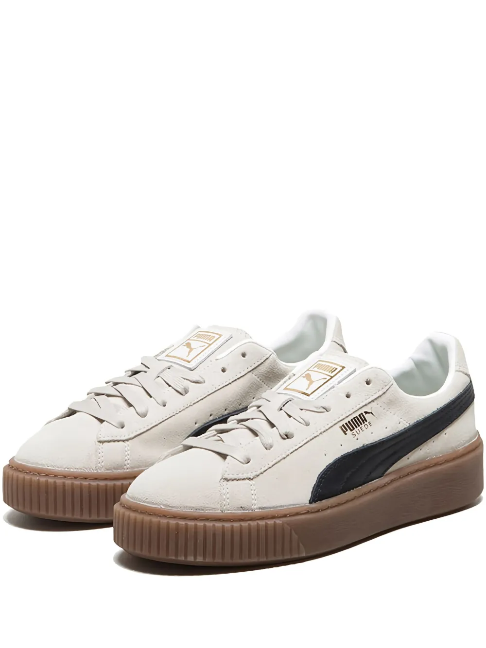 PUMA suede platform sneakers White