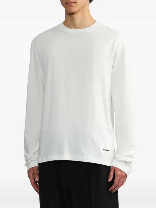 Tシャツ・カットソー JIL SANDER 3-PACK COTTON T-SHIRT WITH LOGO PATCH Jil Sander logo-patch Cotton T-shirt (set Of three) | Blue