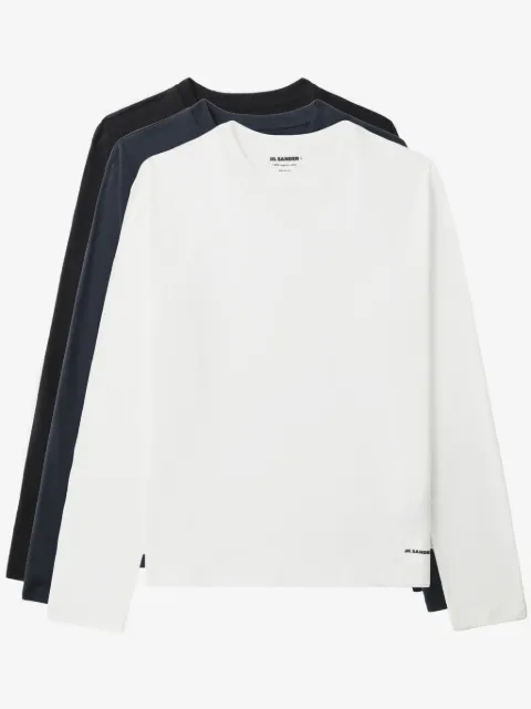 Jil Sander pack de tres playeras con parche del estampado