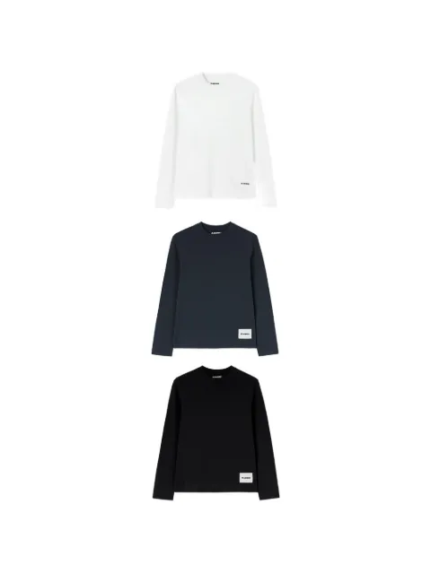 Jil Sander pack de tres playeras con parche del estampado