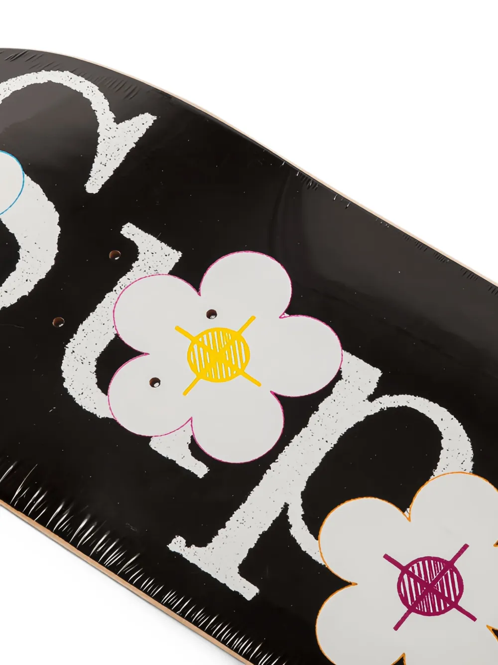 Supreme Skateboard met bloemenprint Zwart
