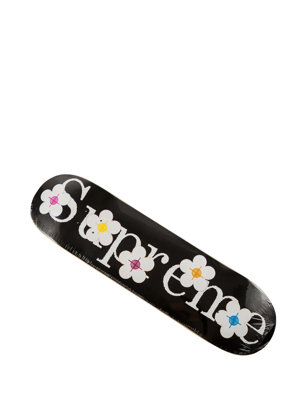 Supreme floral-print skateboard Zwart