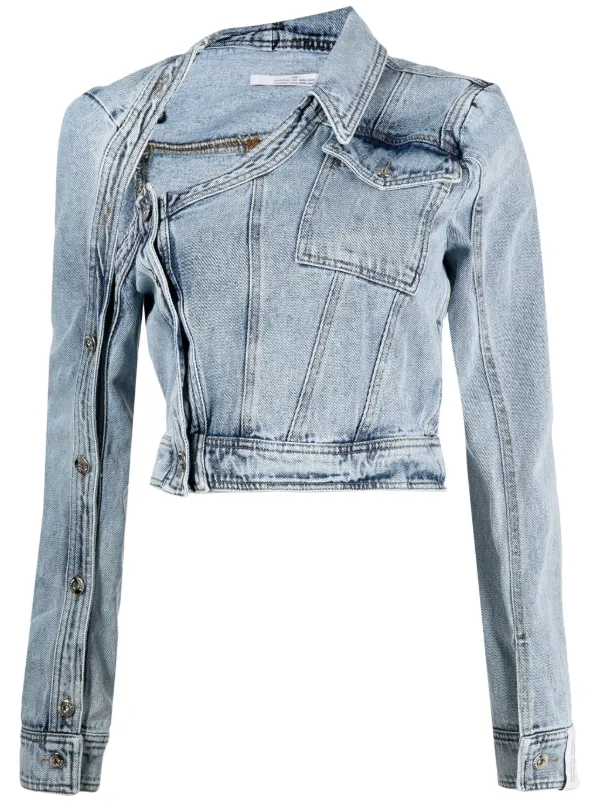 Rokh asymmetric-neck Denim Jacket - Farfetch