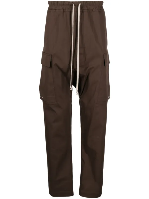 Rick Owens drop-crotch stretch-cotton Cargo Trousers - Farfetch