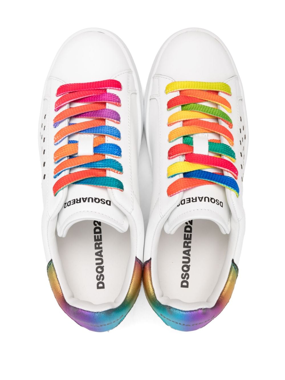 Shop Dsquared2 Lace-up Leather Sneakers In White