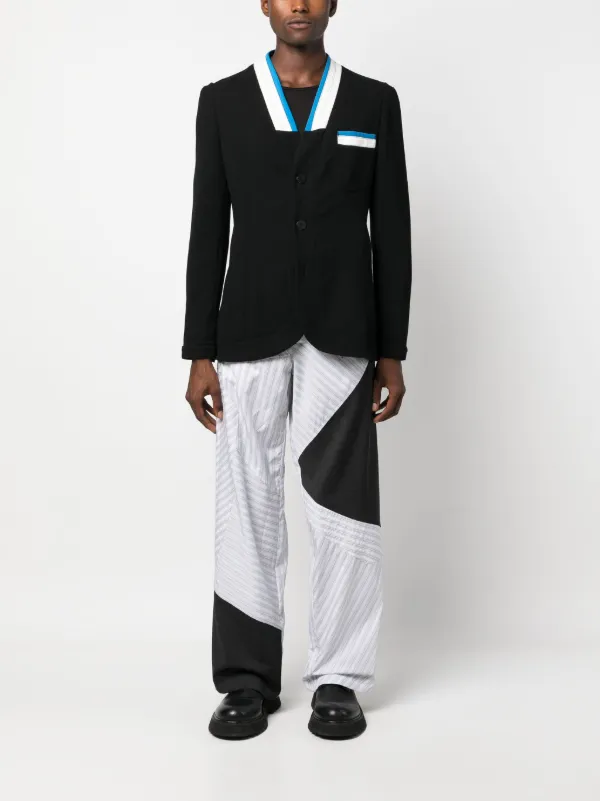 Kiko Kostadinov ストライプトリム シングルジャケット | ブラック