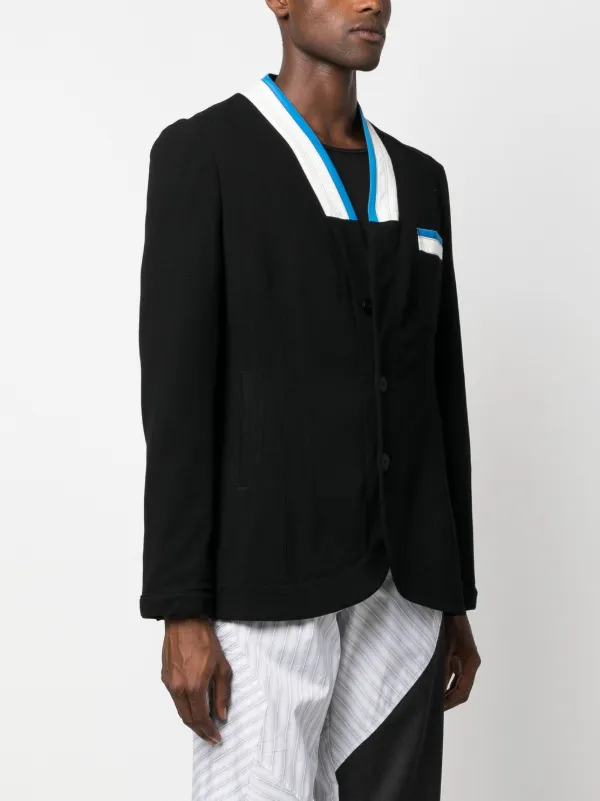 Kiko Kostadinov ストライプトリム シングルジャケット | ブラック