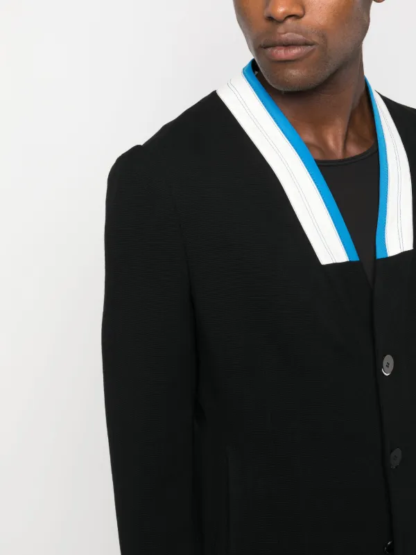 Kiko Kostadinov ストライプトリム シングルジャケット | ブラック