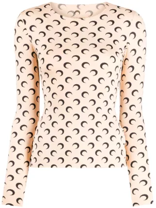 Marine Serre Crescent Moon-print Top | Neutrals | FARFETCH