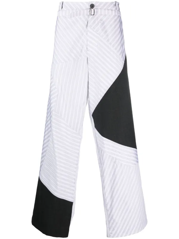 Kiko Kostadinov stripe-panelled wide-leg Trousers - Farfetch