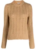 ASPESI crew-neck pointelle-knit jumper - Neutrals