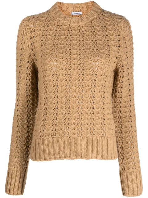 ASPESI crew-neck pointelle-knit jumper