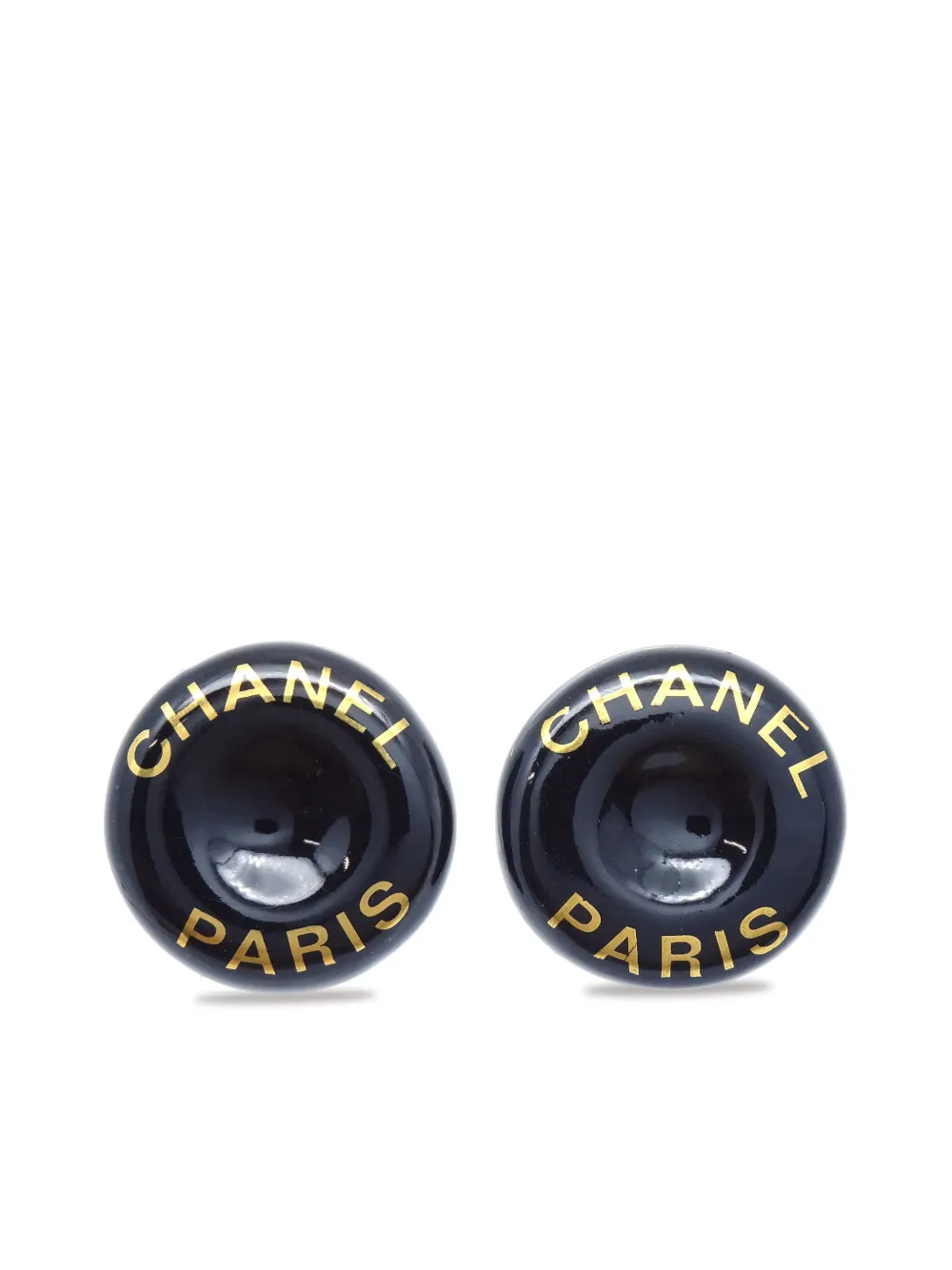 CHANEL Pre-Owned 1997 ロゴボタン イヤリング - ゴールドトーン CHANEL Pre-Owned 1997 ロゴボタン イヤリング - ゴールドトーン