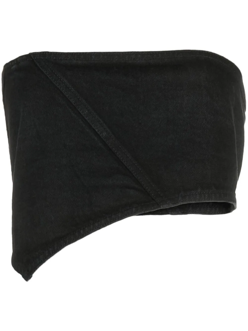Cannari Concept Asymmetric Strapless Top In Black