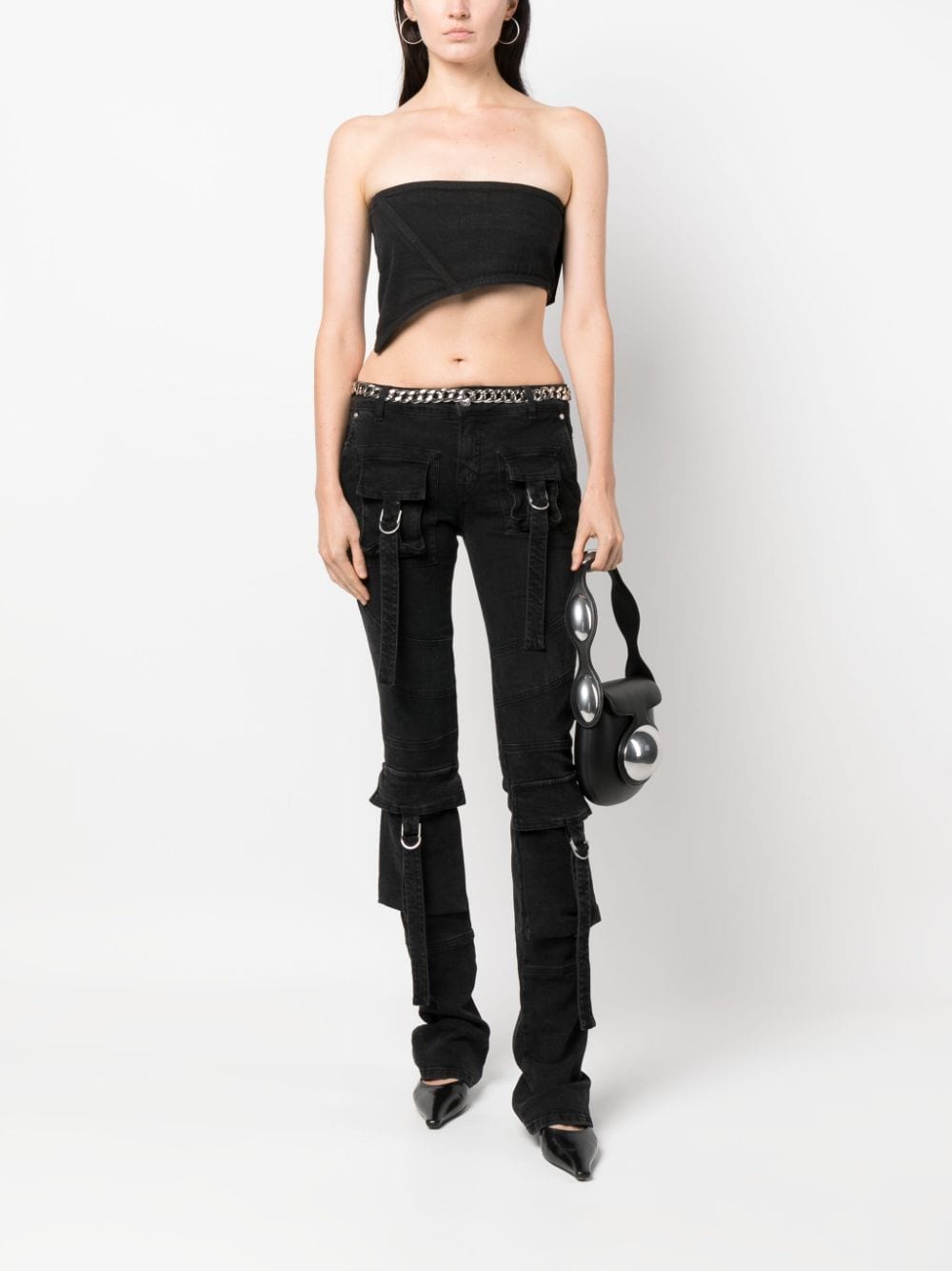 Shop Cannari Concept Asymmetric Strapless Top In Black