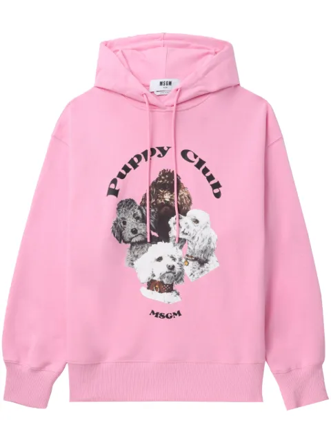 MSGM sudadera con capucha y logo