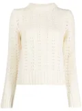 ASPESI crew-neck pointelle-knit jumper - Neutrals