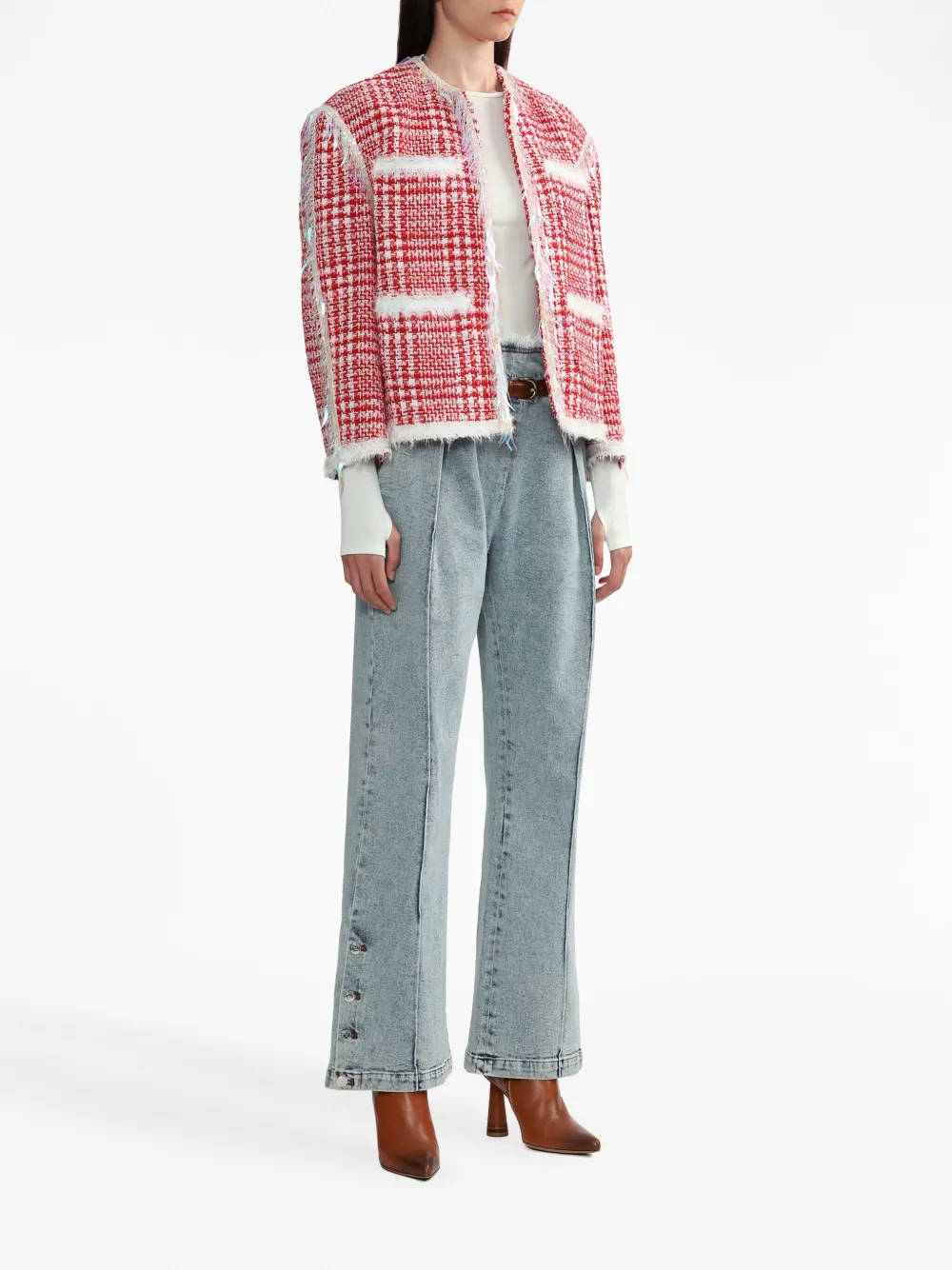 pushBUTTON Tweed jack - Rood