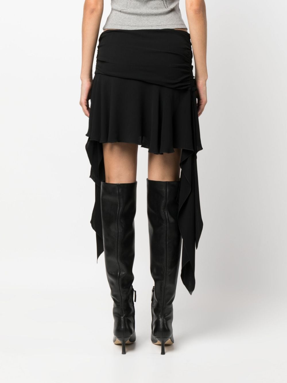 Shop Blumarine Asymmetric-design Flared Skirt In Black